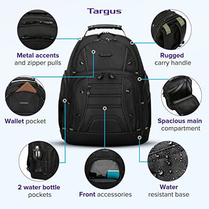 Targus Drifter Essentials Laptop Backpack, Travel Backpack for Laptops up to 16" Backpack for Men & Women, College Back Pack Bookbag or Work Backpack, School Bag Travel Backpack Black(TBB63805GL)