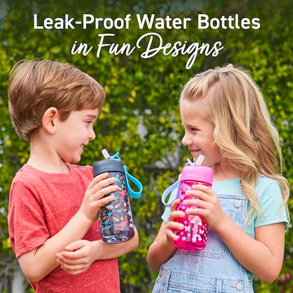 Bentgo Kids Water Bottle - Leak-Proof, Durable Tritan PFAS- & BPA-Free 15 fl oz, Kids/Toddlers Ages 3+ for School & Sports; Bite & Sip Spout, Carrying Handle, Dishwasher Safe (Dinosaur) - color: Dinosaur