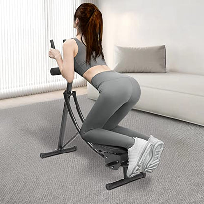 Ab Machine Abdominal Crunch Core Workout Equipment Foldable Exercise Ab Trainer Machine Coaster Abdominal/Core Fitness All Training Equipment Levels for Home & Gym - size: 41.33*15.74*43.3in Black