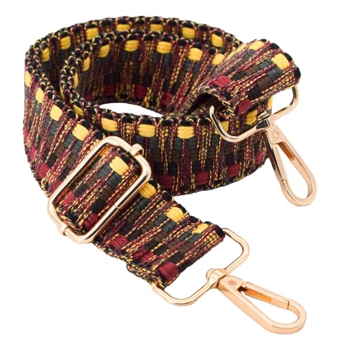 Replacement Purse Strap Shoulder Strap Adjustable Crossbody Strap for Women Crossbody Wide Shoulder Bag - color: Gold Hardware+red-z