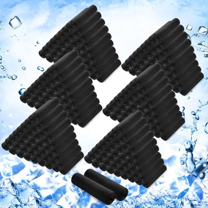Hosuly 300 Pack Cooling Towels Bulk 40 x 12 Inch Large Chilly Breathable Sweat Sports Cold Towels Sublimation Microfiber Ice Neck Rag for Hot Weather Workout Gym Team Gift (Black) - color: Black