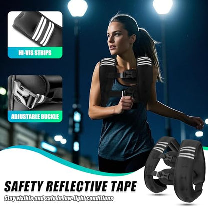 WTREE Weighted Vest Men or Women - Weights with Reflective Stripe, Weighted vest for Workout Equipment for Strength Training Night Running - size: 12 lb