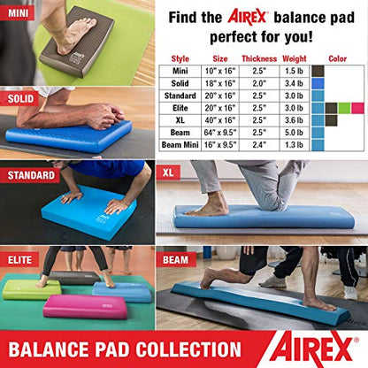 Airex Balance Pad Foam Board Stability Cushion Exercise Trainer for Balance, Stretching, Physical Therapy, Mobility, Rehabilitation and Core Strength Training 16 x 20 x 2.5, Blue - style: Standard
