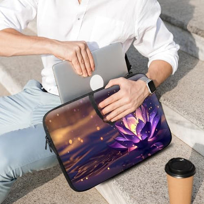 14 15 15.4 15.6 inch Laptop Handle Bag Computer Bag, Pouch Holder Notebook Sleeve Cover Soft Case Compatible for Dell,Lenovo,Toshiba HP, Asus Notebook-Luminous Lotus - color: Luminous Lotus