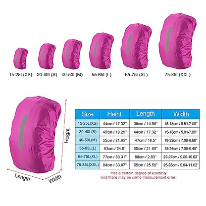 PATIKIL Waterproof Backpack Rain Cover, Non-Slip Backpack Cover with Vertical Reflective Strap Stay Dry for Hiking, Camping, Hunting - color: Rose Red, size: X-Small