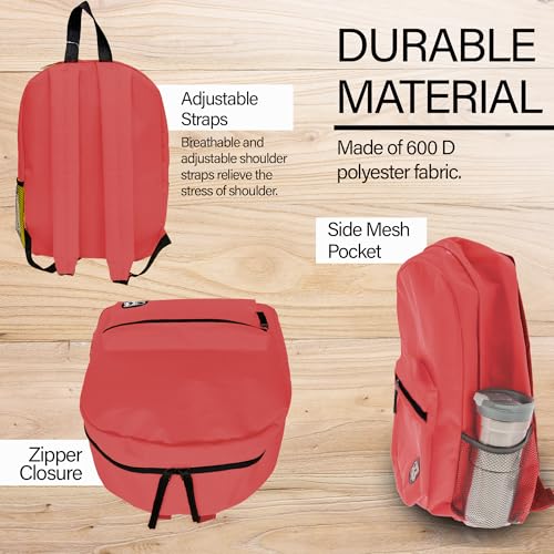 BAZIC 1032 Basic Backpack, Red, 16" - color: Red, size: 16"