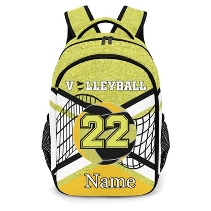 Yellow Gold Volleyball Print Customized Waterproof Backpacks Shoulders Daypacks Bags - color: Muilti 29