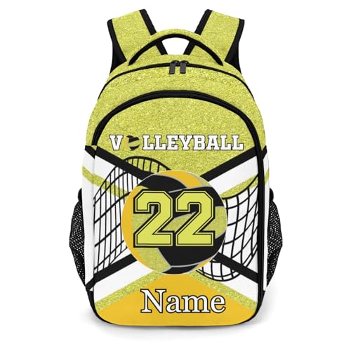 Yellow Gold Volleyball Print Customized Waterproof Backpacks Shoulders Daypacks Bags - color: Muilti 29