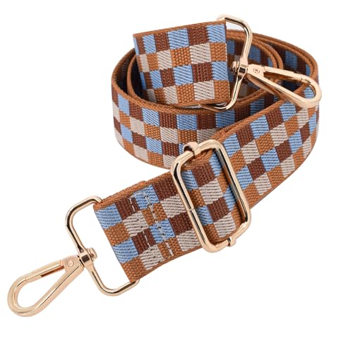 Replacement Purse Strap Shoulder Strap Adjustable Crossbody Strap for Women Crossbody Wide Shoulder Bag - color: Checker-gold Hardware