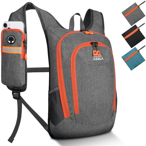 Esup 15L Small Hiking Backpack Foldable Lightweight Travel Day Pack Packable Camping Backpack for Women Men (Gray) - color: Gray