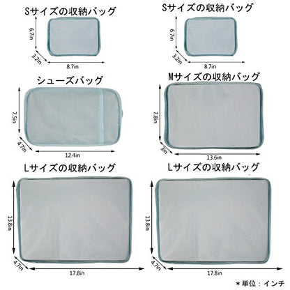 JJ POWER Travel Packing Cubes, Luggage Organizers with Shoe Bag - color: Blue