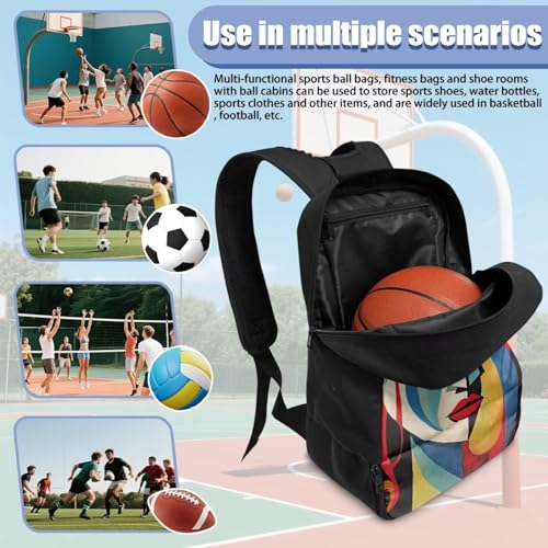 Basketball Backpack With Separate Ball Compartment And Shoes Fit Basketball Volleyball Football - color: Abstract Painting