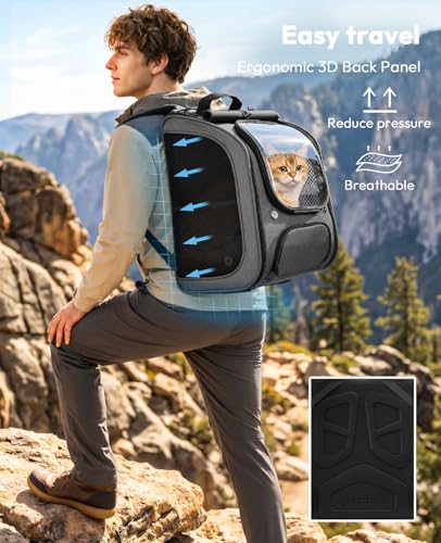 Pecute Cat Backpack Carrier,Large Space Cat Bubble Backpack,Ergonomic,Gray - color: Gray, size: 12.6"L x 10.2"W x 16.5"H