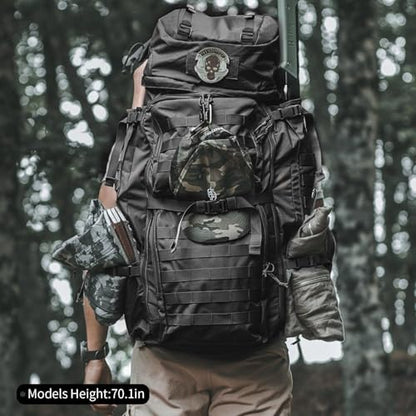 Mardingtop 75L Molle Hiking Internal Frame Backpacks with Rain Cover for Camping,Backpacking,Travelling(Black)