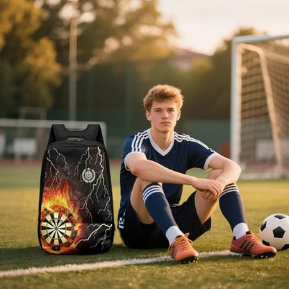 Boxing Dart Lightning Karate Baseball Sport Backpack Shoe Compartment Equipment Bags Gym Teenager Inner Pocket School Ball (Dart Fire design) - color: Dart Fire Design