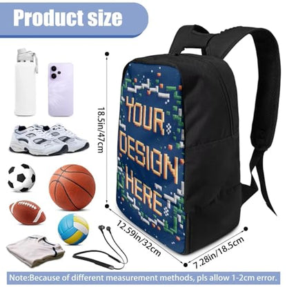 18.5in Basketball Backpack Basketball Bag with Shoe Compartment & Ball Holder, Waterproof Bag for Soccer Volleyball - color: A Customized Text Picture