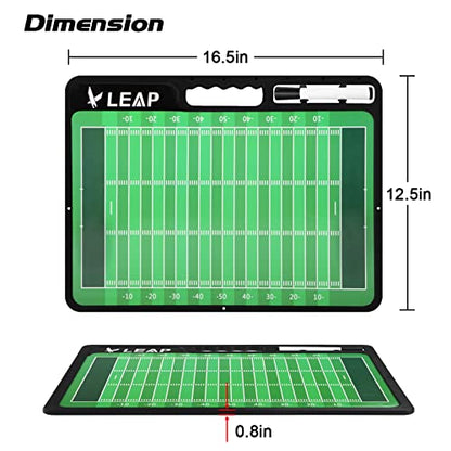 LEAP Coach Board Premium Tactical Clipboard Two Sides with Full & Half Court Dry Erase Marker Board for Basketball, Baseball, Soccer, Football, Hockey - color: Football