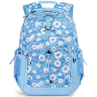 Choco Mocha Daisy Backpack for Teen Girls, Travel School Backpack for Girls Middle School Large Bookbag 18 Inch, Blue - color: Daisy-blue