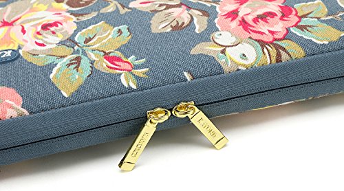 kayond Water-Resistant Canvas 14.1 Inch Laptop Sleeve-Blue Water Hyacinth - color: Blue water hyacinth, size: 14-14.1 inch