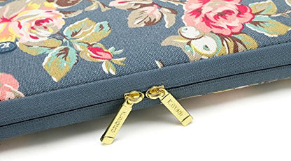 kayond Water-Resistant Canvas 14.1 Inch Laptop Sleeve-Blue Water Hyacinth - color: Blue water hyacinth, size: 14-14.1 inch