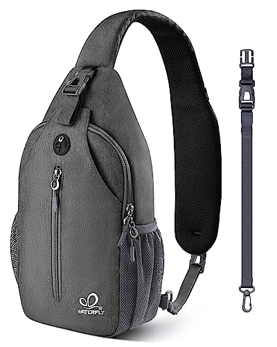 WATERFLY Small Hiking Sling Bag: Crossbody Sling Backpack Chest Bag Daypack for Men Women with Skin-Friendly Shoulder Strap - color: Grey(other Style)