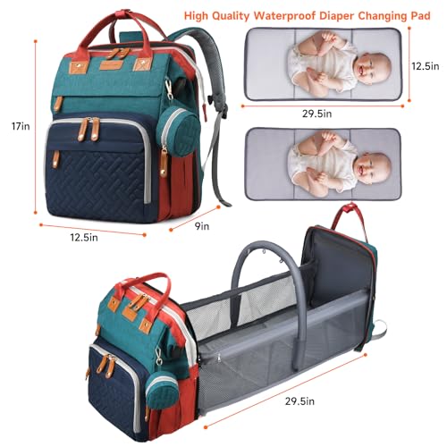 Baby Diaper Bags with Changing Station Multifunctional Waterproof Diaper Bag Backpack Travel Baby Bag with Changing Pad, Pacifier Case,Baby Essentials(Multicolor) - color: Up-multicolor