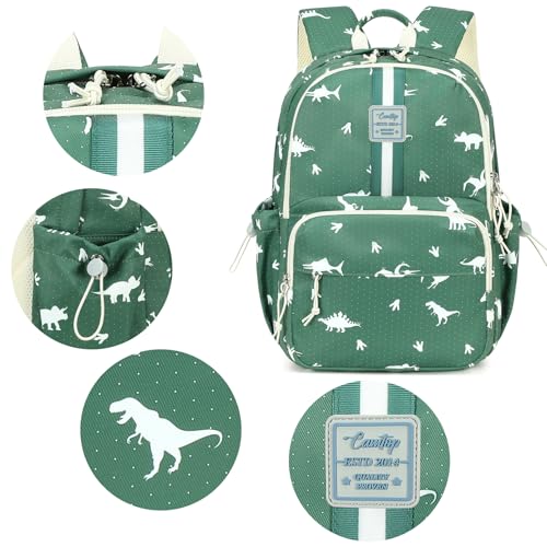 CAMTOP Preschool Backpack for Kids Boys Girls Toddler Backpack Kindergarten School Bookbags for Age 3-8 (Green Dinosaur) - color: Green Dinosaur