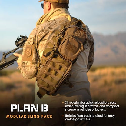 Evac Plan-B(TM) Sling Pack w/ MOLLE by Hazard 4(R) - Black - color: Black, size: Evac Plan-B