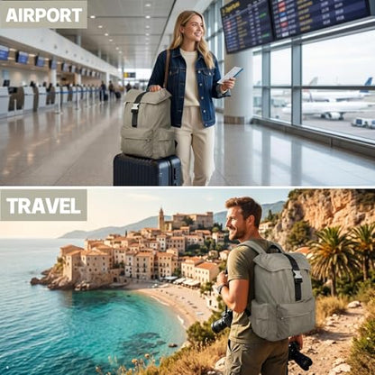 Khaki Travel Backpack Laptop Backpack For Women Carry On Backpack Waterproof Backpack Anti Theft Flight Approved Business Commute - color: Brown