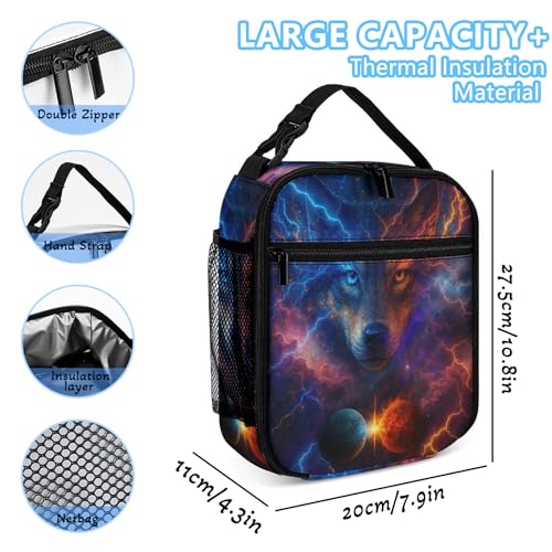 Wolf Backpack Set for Kids,School Bookbag with Lunch Box and Pencil Pouch Bag (Wolf) - color: Wolf