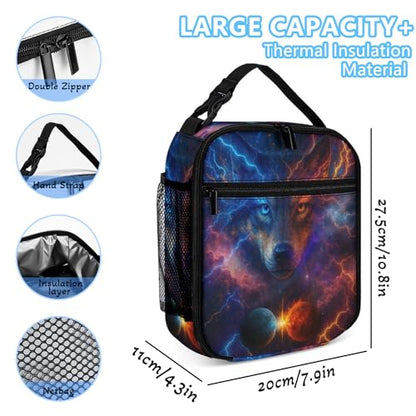 Wolf Backpack Set for Kids,School Bookbag with Lunch Box and Pencil Pouch Bag (Wolf) - color: Wolf