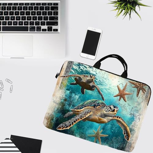 15-Inch Laptop Sleeve – Stylish, Lightweight, Shockproof, Water-Resistant Case for Lenovo, HP, Dell, Asus Notebooks - Cute Turtle - color: Cute Turtle