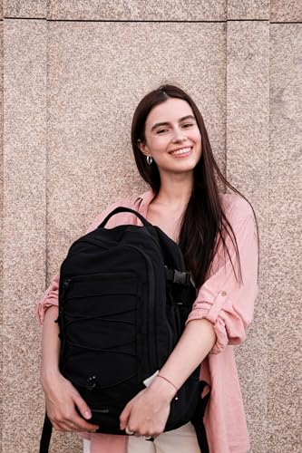 BAGSMART Carry On Travel Backpack, 17.3 Inch Large Travel backpack Carry On Flight Approved, Personal Item Backpack Travel Bag With Shoe Bag, 27L Water Resistant Casual Daypack, Black - color: Black, size: 17.3 Inch