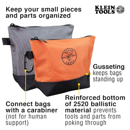 Klein Tools 80038 Backpack Tool Kit, Tradesman Pro Backpack, Zipper Tool Bags, and Magnetizer, 4-Piece