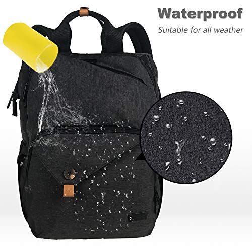 Hap Tim Diaper Bag Backpack,Large Capacity Travel Back Pack Maternity Baby Nappy Changing Bags, Double Compartments with Stroller Straps,Waterproof,Black (US7340-DG) - color: Dark Grey