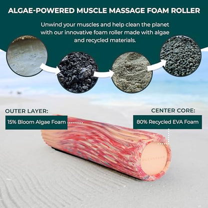 Oceanfoam Tidal Roller - Cotton Candy - Muscle Massage Foam Roller for Back Pain & Stretching - Firm and Ergonomic Wide Wave Textured - Yoga, Athletics, & Wellness - Full Size, 20" x 5" - color: Cotton Candy