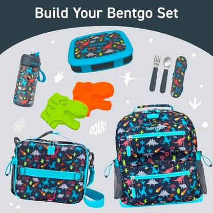 Bentgo Kids Water Bottle - Leak-Proof, Durable Tritan PFAS- & BPA-Free 15 fl oz, Kids/Toddlers Ages 3+ for School & Sports; Bite & Sip Spout, Carrying Handle, Dishwasher Safe (Dinosaur) - color: Dinosaur