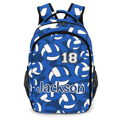 Blue Volleyball Pattern Casual Backpack Daypack Bookbag Laptop Bag Custom Shoulders Backpacks for Gifts - color: Blue Volleyball Pattern
