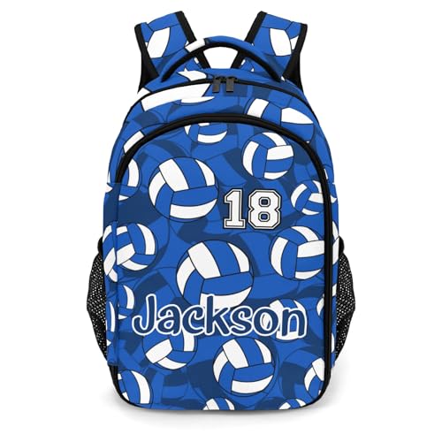 Blue Volleyball Pattern Casual Backpack Daypack Bookbag Laptop Bag Custom Shoulders Backpacks for Gifts - color: Blue Volleyball Pattern