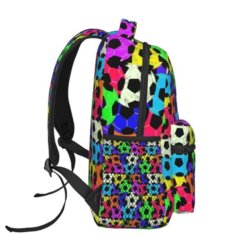 Soccer Laptop Backpack Cool Travel Hiking Backpack Mens Backpack Sport Casual Daypack Bag - color: Soccer 02