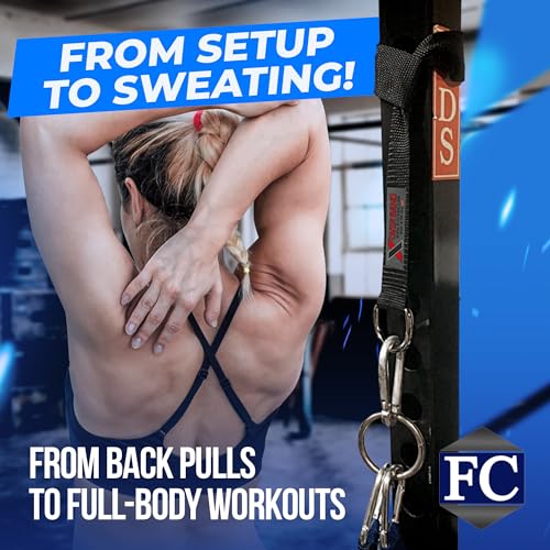 Power Rack Anchors for Resistance Bands: 4-Set Wall Mount Strength Training Equipment, Total Body Workout System with Gym Attachments, Stretching, Stunt & Exercise Accessories for Pole & Track