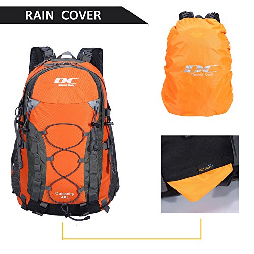 Diamond Candy Waterproof Hiking Backpack for Men and Women, Lightweight Day Pack for Travel Camping | Waterproof - color: Orange