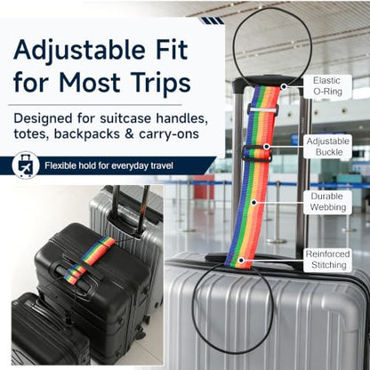 2 Pack Luggage Connector Straps for Suitcases 25 Colors, Adjustable Elastic Travel Bag Strap with Dual Stability Design, Add-a-Bag Hands-Free Luggage Belt, Fits Most Carry-On & Checked Luggage - color: Milanese Check