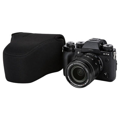 Neoprene Camera C Sleeve for Fuji X-T5+18-55mm Z6III Z7II +24-70mm lens - color: MC0BK
