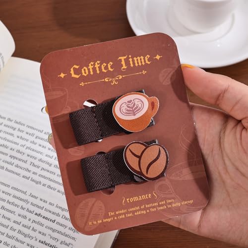 2 PCS Cord Organizer,Cord Keeper,Cable Organizer USB Holder,Cable Straps,Earbud case,wrap Headphone,Headset Winder,Earphone Clips Ties,stocking stuffers Gifts for Women Leather Coffee - style: Coffee