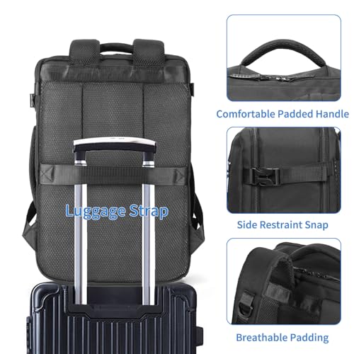 GAEKEAO Travel Backpack for Women Men, Airline Approved 15.6 Inch Laptop Carry On Backpack with Shoe Pouch Luggage Weekender Bag for Travel Business Work Hiking Black - color: B01 Black