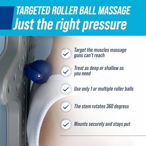 EZ-Bak Wall Mounted Roller Ball Neck and Back Massager - Deep Tissue Myofascial Release Tool, Adjustable Roller Balls for Trigger Point Therapy, Pain Relief, Flexibility, and Full Body Muscle Recovery