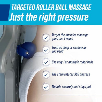 EZ-Bak Wall Mounted Roller Ball Neck and Back Massager - Deep Tissue Myofascial Release Tool, Adjustable Roller Balls for Trigger Point Therapy, Pain Relief, Flexibility, and Full Body Muscle Recovery