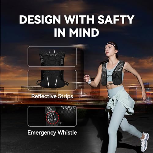 XBT Hydration Pack with 2L Water Bladder – Lightweight Running Vest for Men & Women – Adjustable, Breathable, Reflective Hydration Backpack for Hiking, Cycling, Trail Running, Marathon