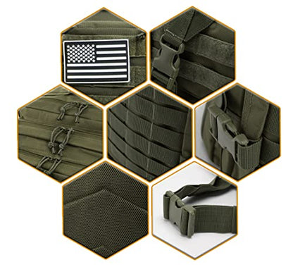 QT&QY 45L Military Tactical Backpacks For Men Camping Hiking Trekking Daypack Bug Out Bag Lage MOLLE 3 Day Assault Pack - color: 1.0 Green